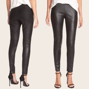 Trouvé Faux Leather Classic Black Caviar Pull On Leggings, Women's Size Small